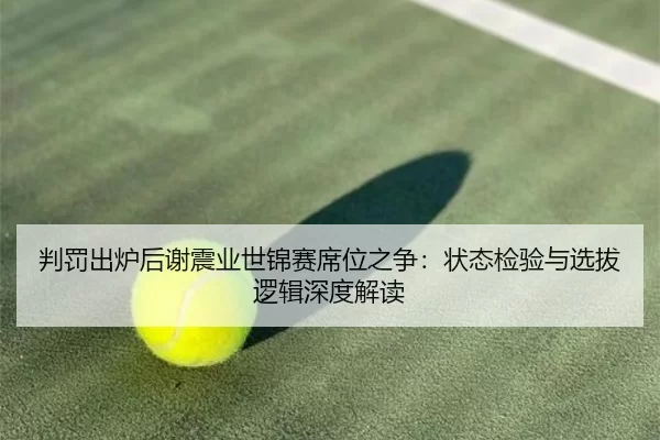 判罚出炉后谢震业世锦赛席位之争：状态检验与选拔逻辑深度解读